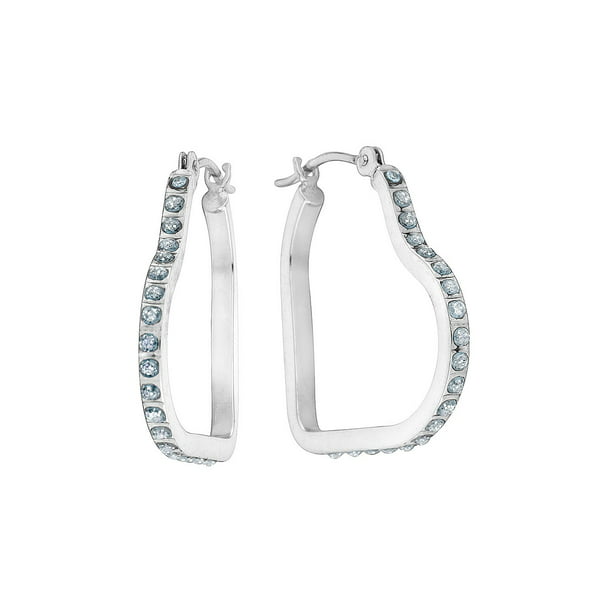 Hoop Earrings 14k White Gold Graduated Design Diamond Cut Polished French Lock Genuine 15 x 4 mm 